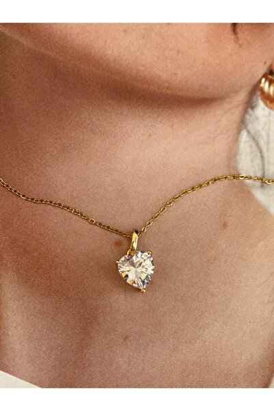 Pinery Jewels قلادة ذهبية نسائية من الفولاذ المقاوم للصدأ على شكل قلب من الحج...