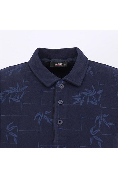 Dio Rise Tricou pentru bărbați cu mânecă lungă, subțire, cu gât polo - PPS-2510 - bleumarin