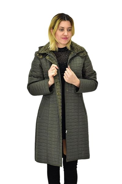 Hanne Women's Quilted Sheepskin Hooded Coat Bgl-St04059