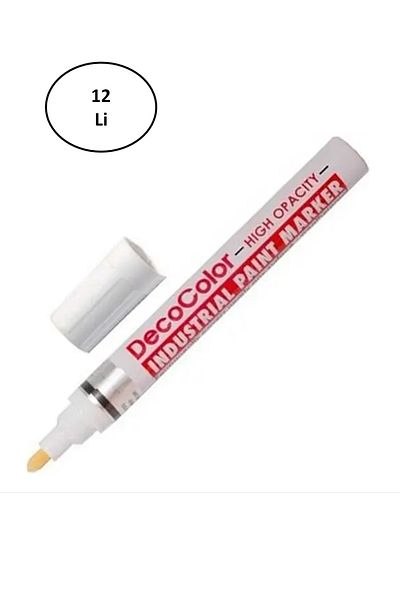 Easy Tedarik Marvy 728 - Set of 12 White Industrial Paint Markers
