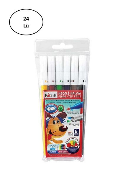 Fatih 6 Colors 24-Piece Felted Crayons
