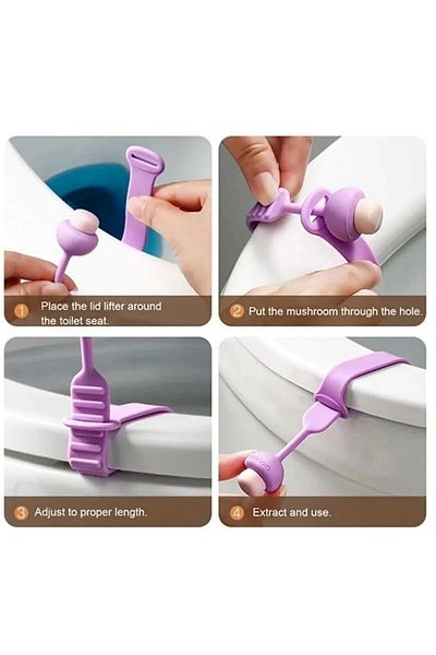 ACQUA BELLA Scaun de toaletă igienic - Aparat de ridicare a scaunului de toaletă cu suport și design ciupercă