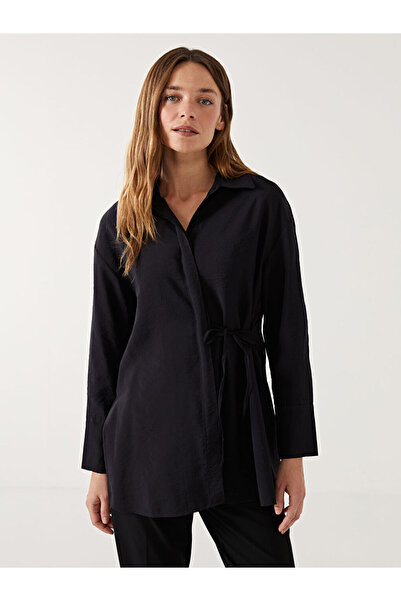 LC Waikiki Black Plain Oversize Women's Shirt Tunic