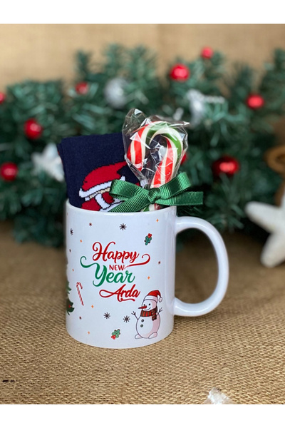 Hepsi Enteresan İsme Özel Kardan Adam Figürlü, Çoraplı ve Baston Şekerli Yeni...