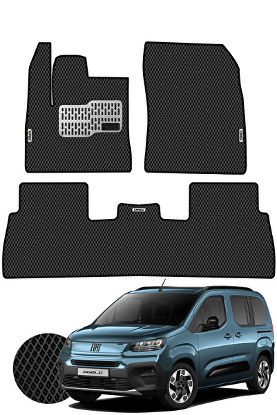 TORPEDO Fiat Doblo 2023-2024 Uyumlu Hücreli Premium Eva Paspas Seti Tam Set Paspas Takımı Siyah
