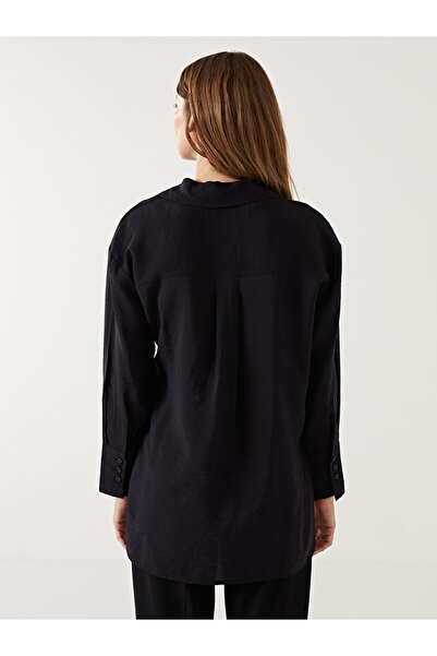 LC Waikiki Black Plain Oversize Women's Shirt Tunic