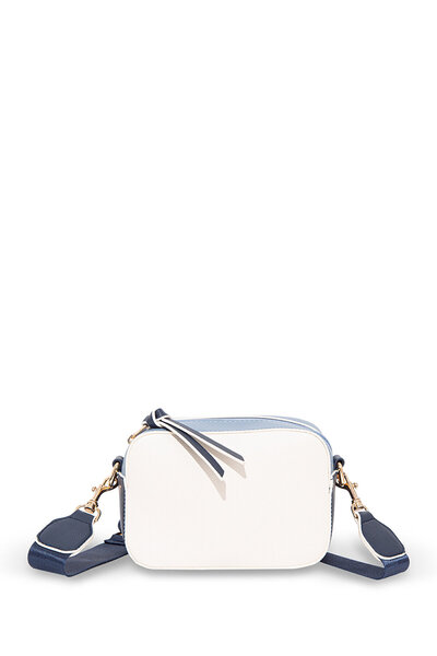 Mavi Weiße Umhängetasche mit marineblauem Riemen1910084-32184