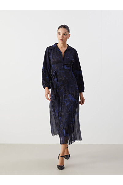 LC Waikiki Mixed Shirt Collar Floral Dress