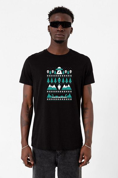 Tshirthane Παραφυσικό Χριστουγεννιάτικο Μαύρο Ανδρικό Tshirt