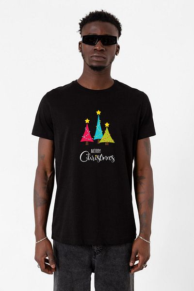Tshirthane Χαρούμενα Χριστούγεννα Μαύρο ανδρικό μπλουζάκι