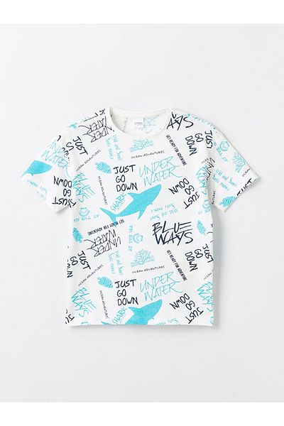 LC Waikiki New Season Crew Neck Printed Short Sleeve Men's Children's Shorts Pajama Set - S4Ac69Z4