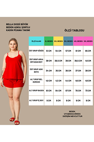 Bella Dossi 30/1 Single Jersey Soft Textured Suspender Shorts Comfortable Plus Size Women's Pajamas Set