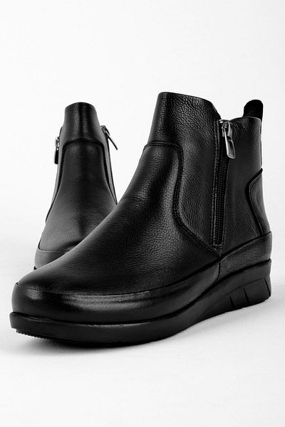 Lal Shoes & Bags Cizme de damă Asporas din piele naturală cu fermoar pe două părți - negre