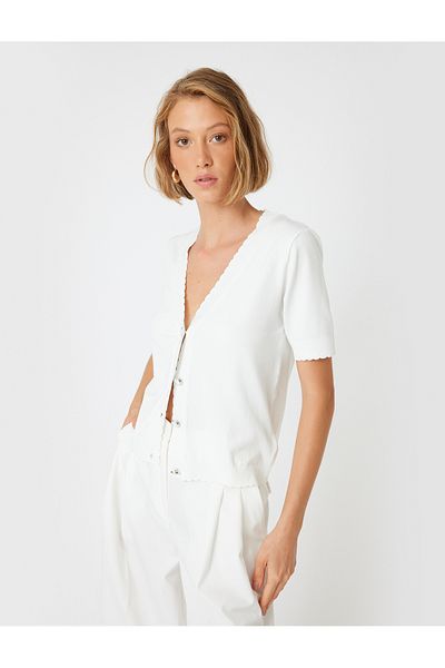 Koton 5Wak90458Ht Model White Women's Cardigan