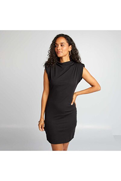 KIABI Short leopard print dress with epaulettes black