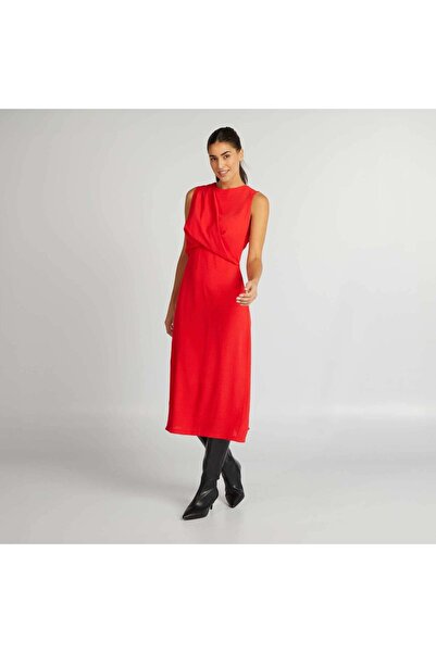 KIABI Sleeveless midi dress RED