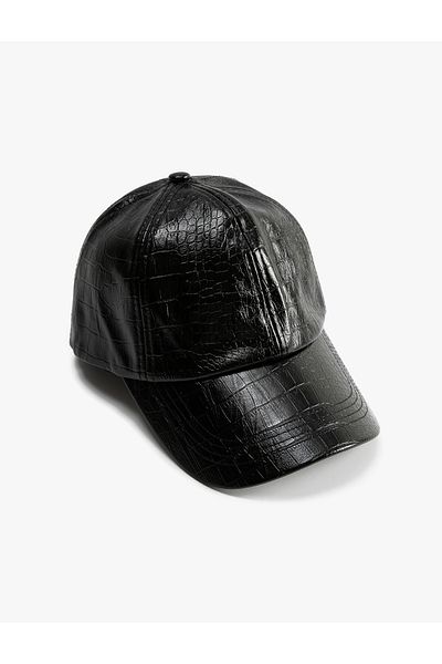 Koton Leather Look Textured Cap Hat