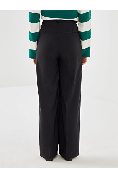 LC Waikiki Black Loose Fit Wide Leg Women's Trousers
