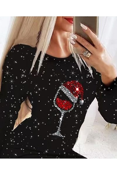 JANES Rochie de damă cu mânecă lungă, cu imprimeu cu piatră, micro mini lungime
