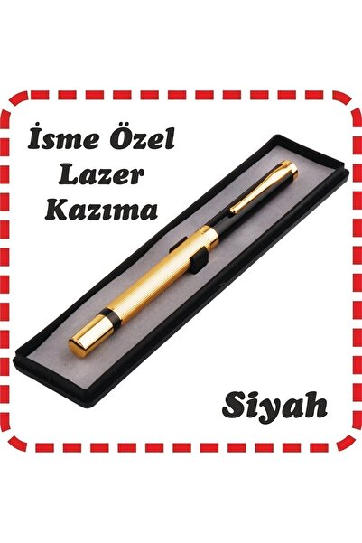 Fırsatlar Dünyası Öğretmenler Günü Hediyesi Kişiye Özel Isim Yazılı Roller Kutulu Metal Imza Kalemi Siyah