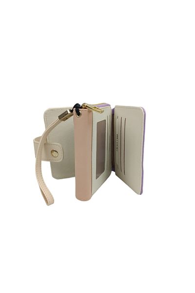 Sia Çanta SİA BAG Ollbag Colorful Women's Wallet with Double Snaps External Main Compartment Metal Zipper Middle Section with Wrist