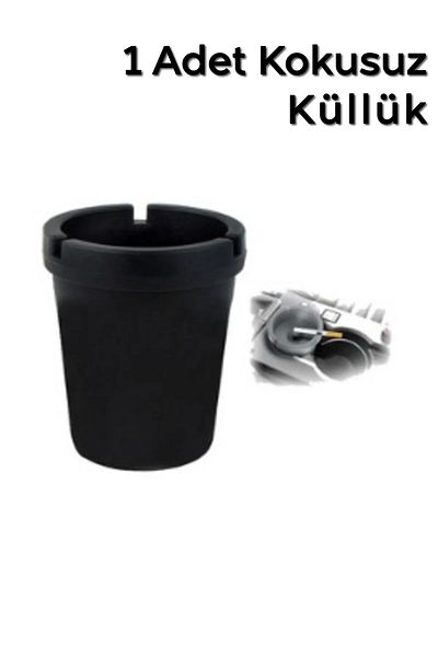 ARVALE Черен кръгъл пепелник без мирис - 1 брой за кола, дом и офис