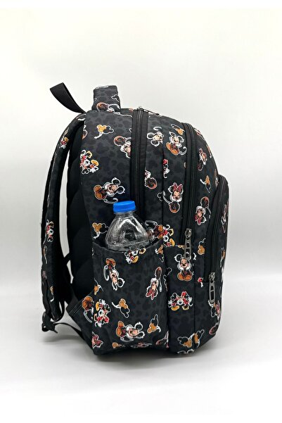 Bevitton Kız Çocuk Ilkokul Çantası Karakter Baskılı Ortopedi 3'lü Takım Ilk Okul Çantası Siyah