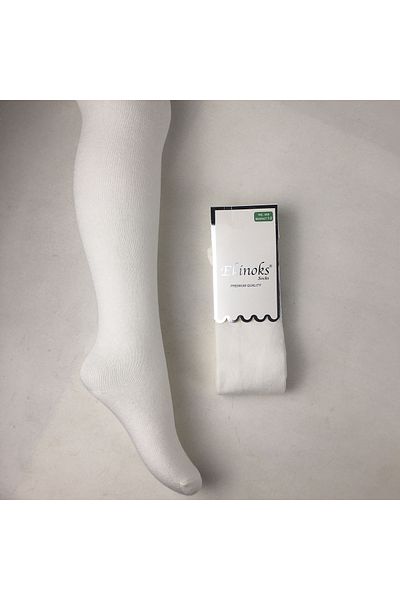 Ekinoks Girl's Plain Combed Cream Pantyhose