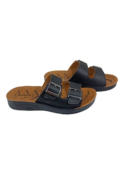 Aris Bebek Sia Bag Aris Double Buckle Breathable Feet Orthopedic Sole Comfortable Men's Slippers