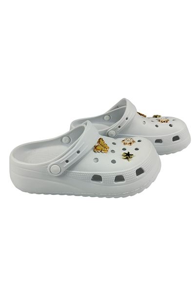 Sia Çanta Light and Comfortable Jewelled Fancy Butterfly Crocs Slippers Sandals