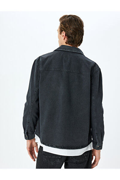 Koton Düğmeli Pamuklu Cep Detaylı Klasik Kot Ceket