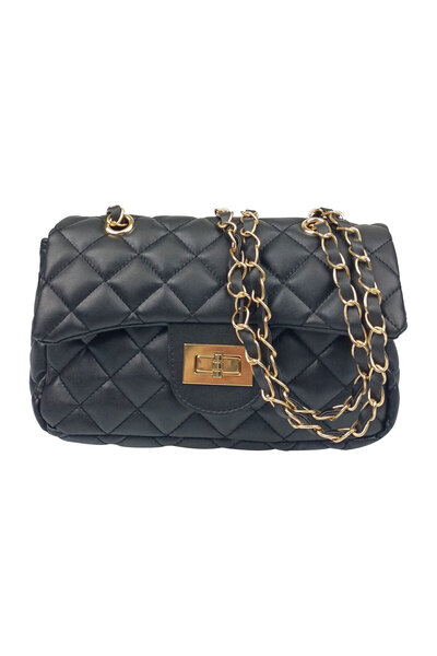 Sia Çanta Kapitone Desenli Örgü Zincir Askılı Iç & Arka Telefon Cepli Omuz Çanta