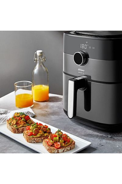 Arzum AR2074(AR2091)-G Airtasty XL ölfreie Fritteuse Airfryer, 6 Liter Fassungsvermögen, Silber