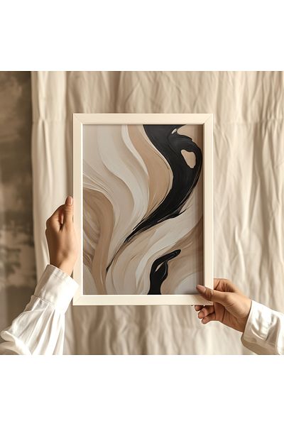 TekTablo Pictură din lemn cu cadru din 3 piese, modele de pictură abstractă