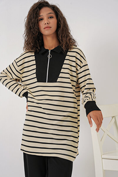 Bigdart 55454 Kadın Fermuarlı Tesettür Tunik - Siyah