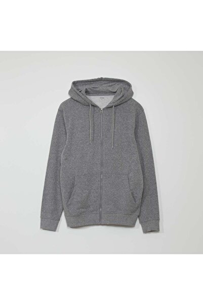 KIABI Zip-up jacket with hood M_GREY
