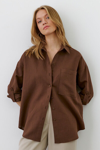 urban focus Oversize Linen Shirt