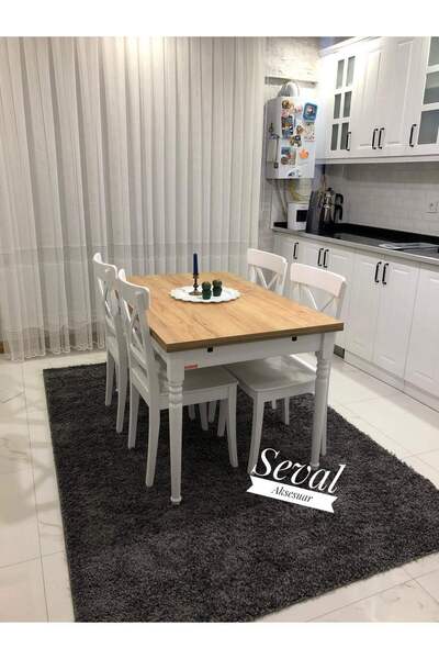 SEVAL AKSESUAR Savano Seval Masa + X Sandalye Takımı