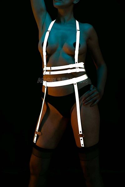 Angels Passion Sexy Shining Garter Harness Set