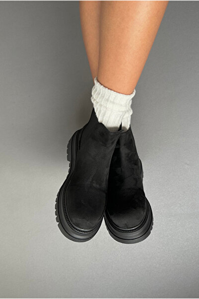 Mupa Shoes Μαύρα σουέντ γυναικείες μπότες