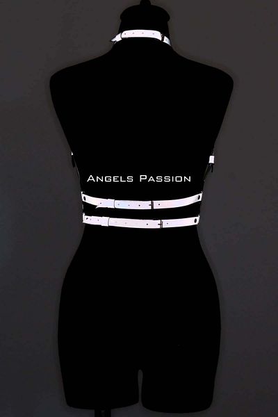 Angels Passion Κομψό λουρί στήθους που λάμπει στο σκοτάδι, λουριά για πάρτι