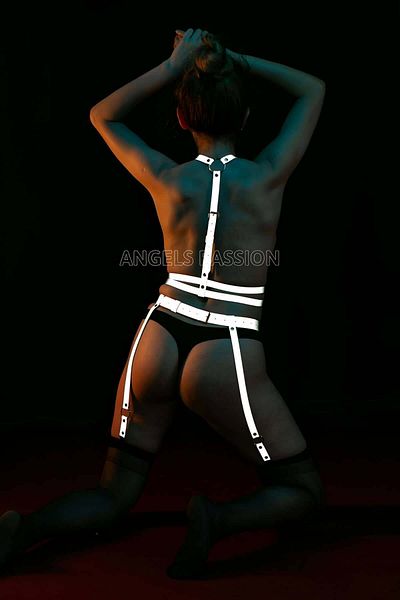 Angels Passion Sexy Shining Garter Harness Set