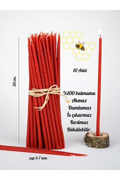 FRİG LAVANTA TASARIM HEDİYELİK Dilek Tören Ritüel Balmumu Mum 10 Adet Slim Ince 20 Cm Boy 5-7 Mm Çap