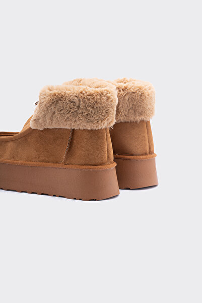 SHOEMARK Kadın Içi Tüylü Taba Süet Bot Boss