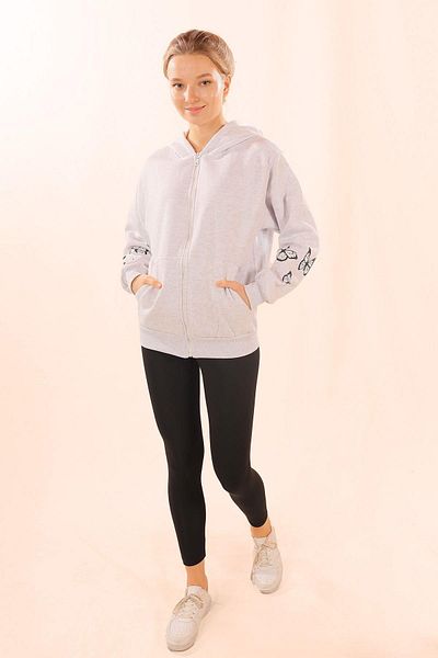 Rays 1800 Model Skull Patterned Gray Sweatshirt