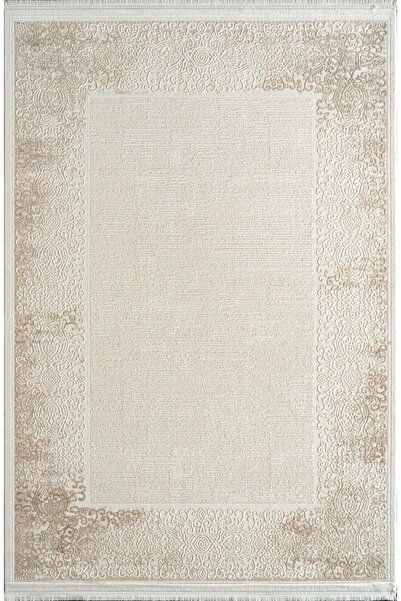 Royal Halı Momento Zv07a Krem Vizon Akrilik Yumuşak Dokulu Retro Motifli Halı Karademir Home