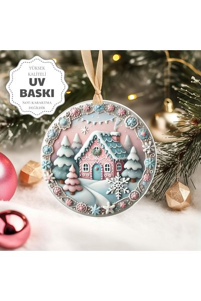 Sevimli Hediye Christmas Pine Tree Ornament - 3D Design Uv Printed - Home Design