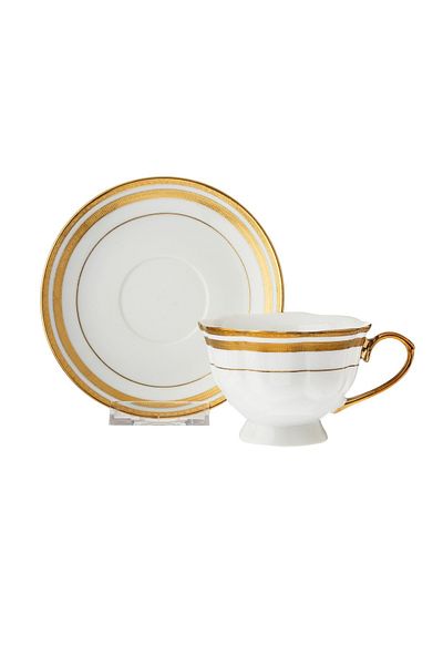 Dania Porcelain tea cup set, 12 pieces, 6 cups + 6 saucers