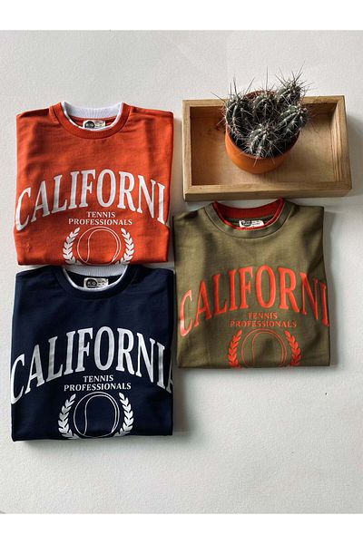 rg kidsstore Young Front Printed T-Shirt Piece Detailed Sweatshirt