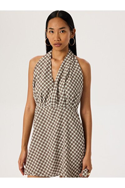 RİVUS Patterned Mini dress - Deep Cut Front and Open Back